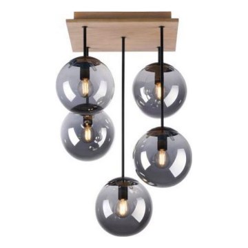 JUST LIGHT. 11395-79 - Suspension-barre WIDOW 5xE14/25W/230V chêne