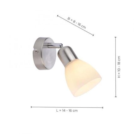 JUST LIGHT. 11951-55 - Wandspot KARO 1xE14/40W/230V mat chroom