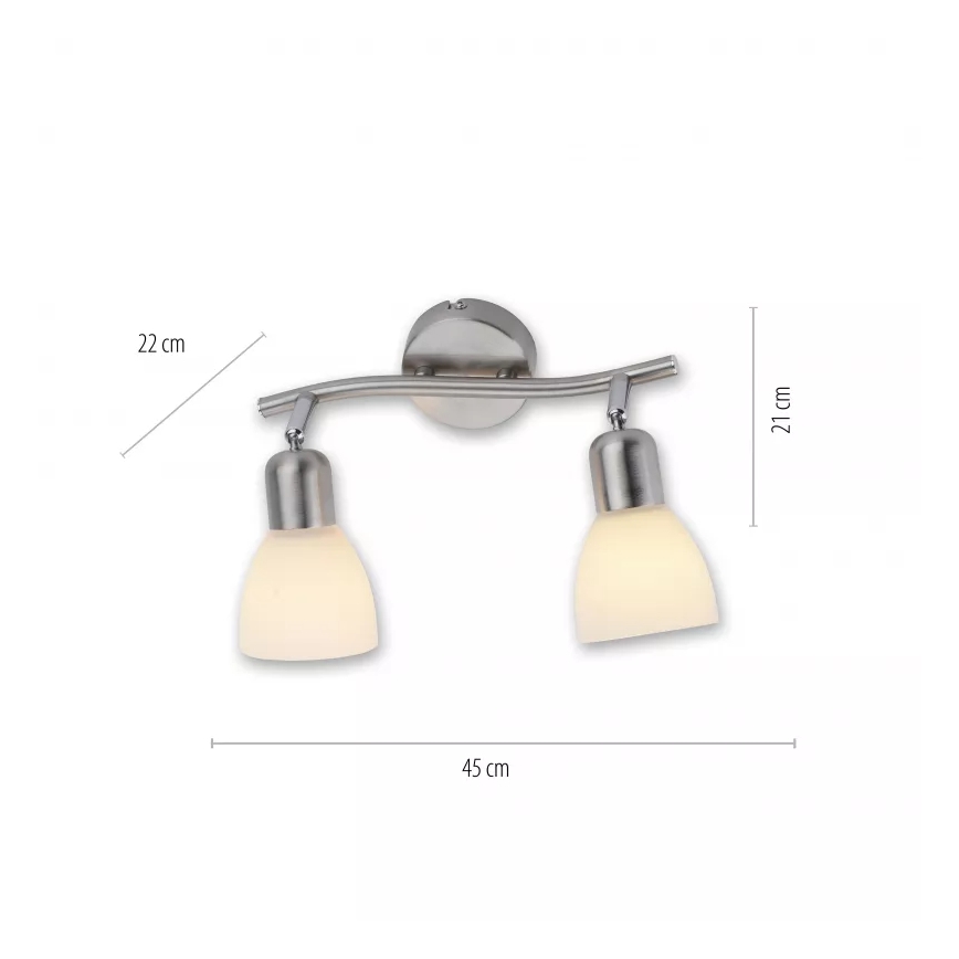 JUST LIGHT. 11952-55 - Spotlamp KARO 2xE14/40W/230V mat chroom