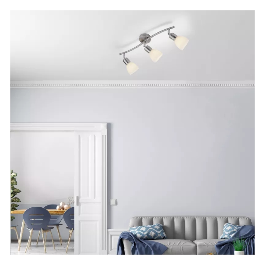 JUST LIGHT. 11953-55 - Plafondspot KARO 3xE14/40W/230V mat chroom