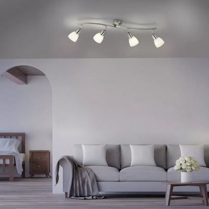 JUST LIGHT. 11954-55 - Plafondspot KARO 4xE14/40W/230V mat chroom