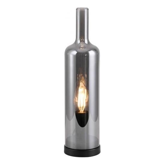 JUST LIGHT. 14006-25 - Lampe de table BOTTLE 1xE14/25W/230V noir/fumé