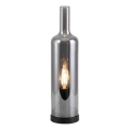 JUST LIGHT. 14006-25 - Tafellamp BOTTLE 1xE14/25W/230V zwart/rookglas
