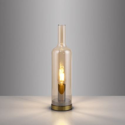 JUST LIGHT. 14006-27 - Lampe de table BOTTLE 1xE14/25W/230V beige/fumé