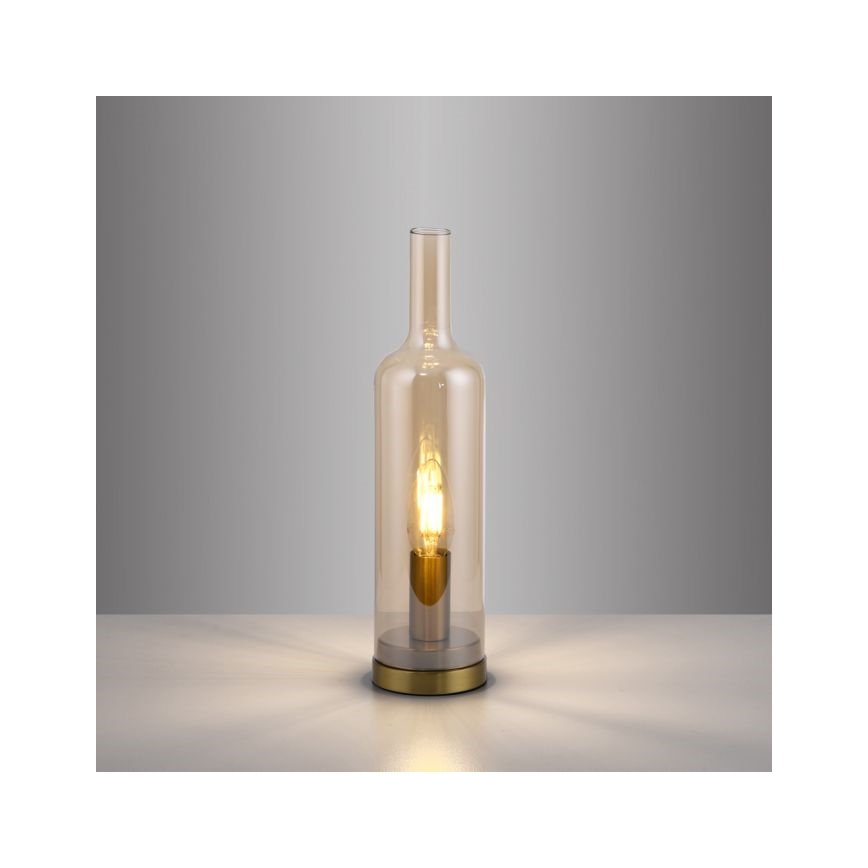 JUST LIGHT. 14006-27 - Lampe de table BOTTLE 1xE14/25W/230V beige/fumé
