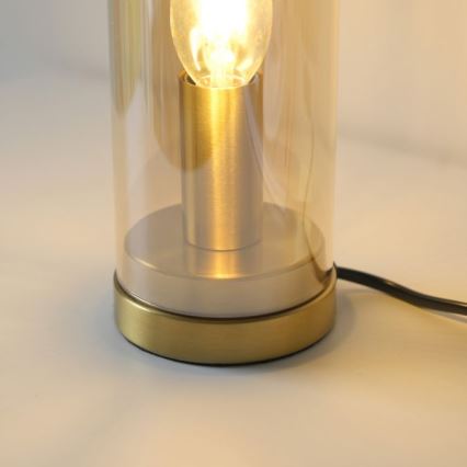 JUST LIGHT. 14006-27 - Lampe de table BOTTLE 1xE14/25W/230V beige/fumé