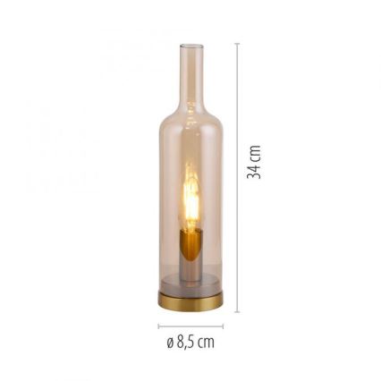 JUST LIGHT. 14006-27 - Lampe de table BOTTLE 1xE14/25W/230V beige/fumé