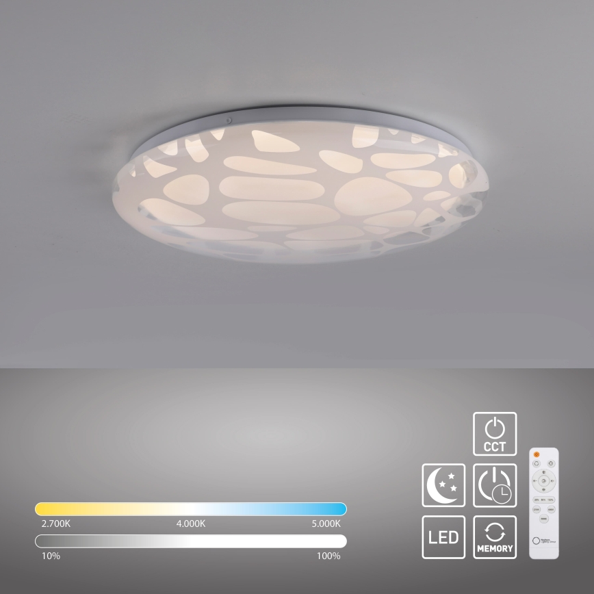 JUST LIGHT. 14009-16 - Plafonnier LED dimmable ART PLAFO LED/20W/230V 2700-6500K Ø 38 cm blanc + télécommande