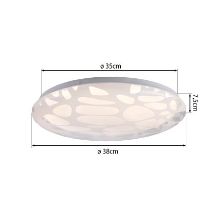 JUST LIGHT. 14009-16 - Plafonnier LED dimmable ART PLAFO LED/20W/230V 2700-6500K Ø 38 cm blanc + télécommande