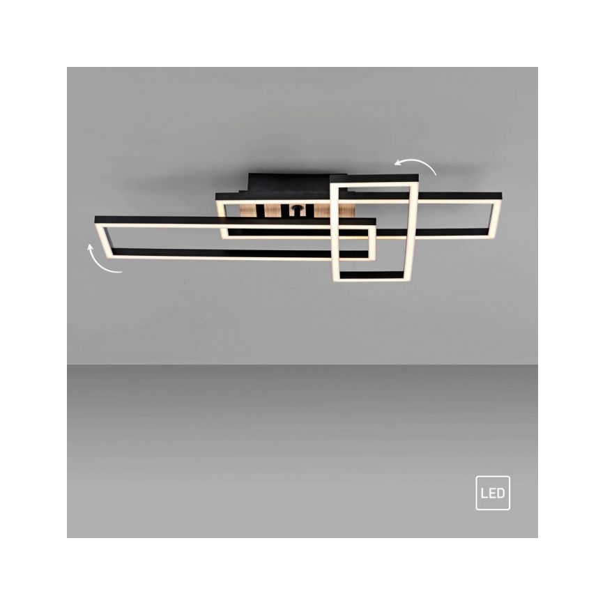 JUST LIGHT. 14051-79 - LED-plafondlamp AKUSTIKA LED/20,5W/230V eiken/zwart