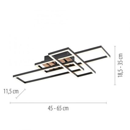 JUST LIGHT. 14051-79 - Plafonnier LED AKUSTIKA LED/20,5W/230V chêne/noir