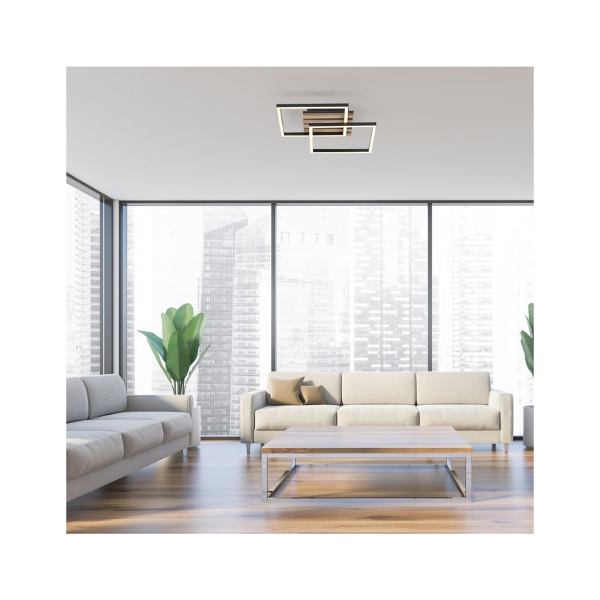 JUST LIGHT. 14053-79 - LED-plafondlamp AKUSTIKA LED/15W/230V eiken/zwart