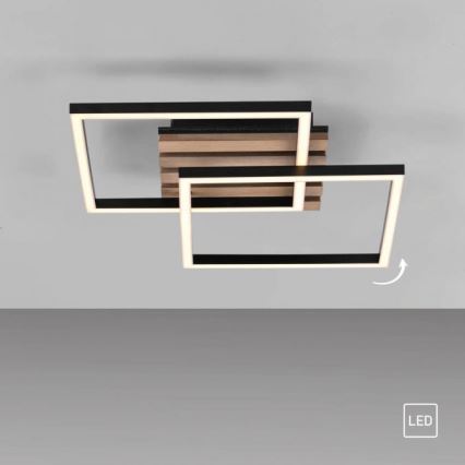 JUST LIGHT. 14053-79 - LED-plafondlamp AKUSTIKA LED/15W/230V eiken/zwart