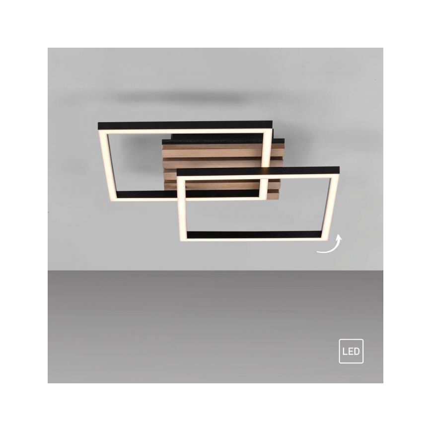 JUST LIGHT. 14053-79 - LED-plafondlamp AKUSTIKA LED/15W/230V eiken/zwart