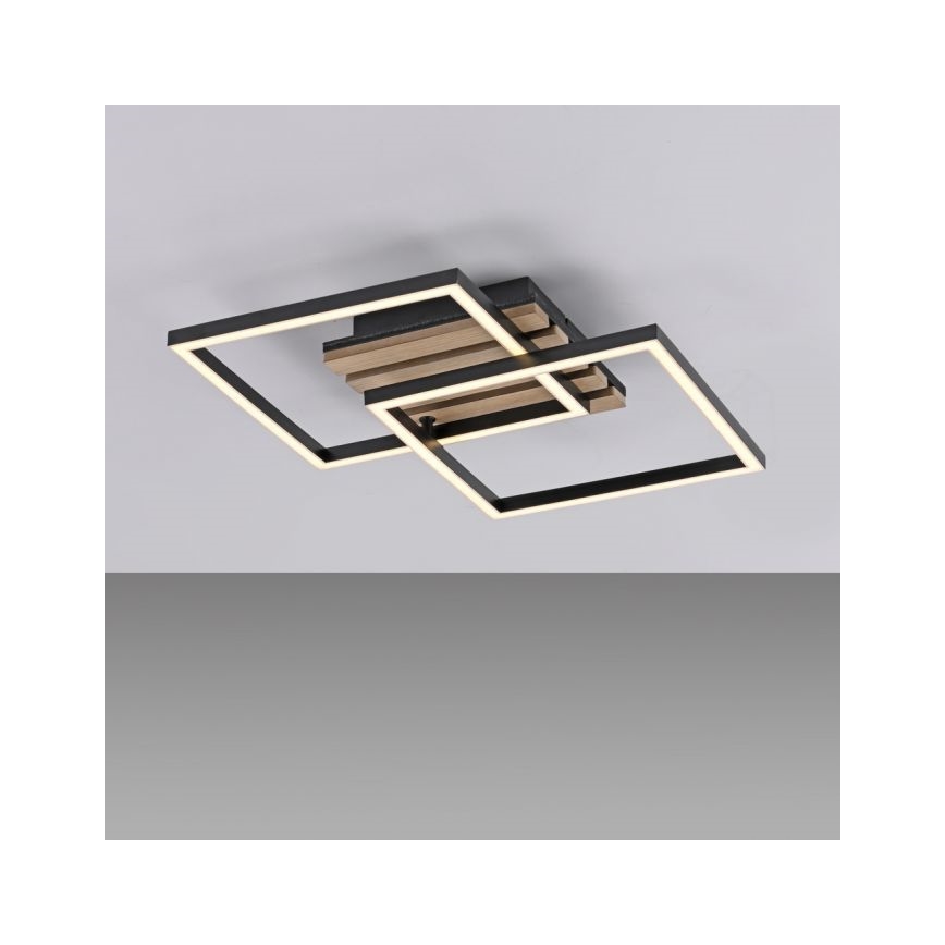 JUST LIGHT. 14053-79 - LED-plafondlamp AKUSTIKA LED/15W/230V eiken/zwart