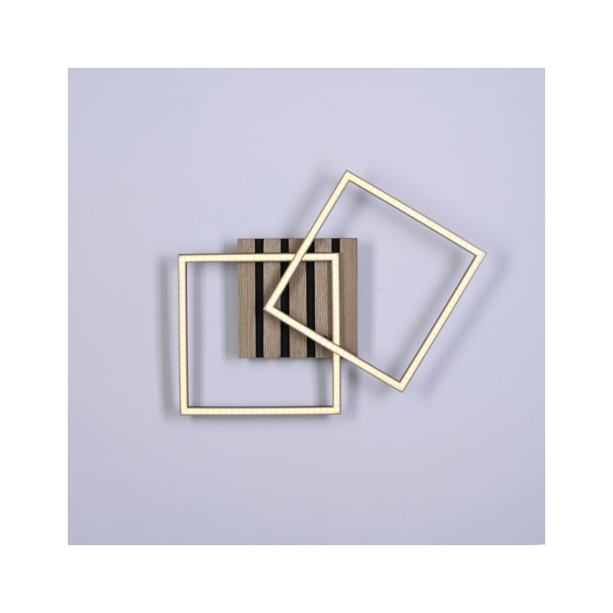 JUST LIGHT. 14053-79 - LED-plafondlamp AKUSTIKA LED/15W/230V eiken/zwart