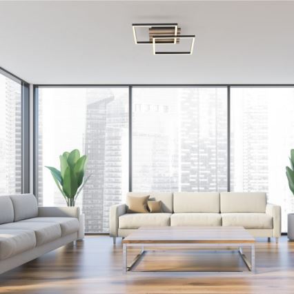 JUST LIGHT. 14053-79 - Plafonnier LED AKUSTIKA LED/15W/230V chêne/noir