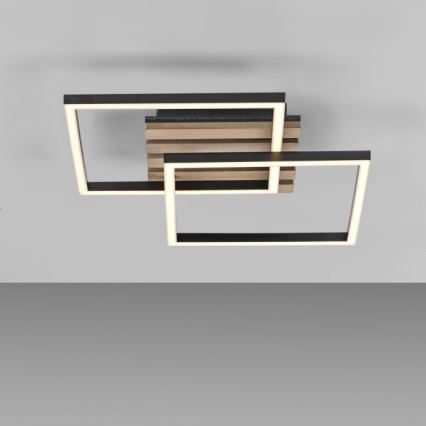 JUST LIGHT. 14053-79 - Plafonnier LED AKUSTIKA LED/15W/230V chêne/noir