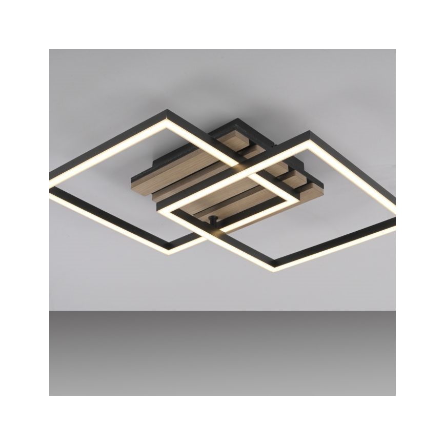 JUST LIGHT. 14053-79 - Plafonnier LED AKUSTIKA LED/15W/230V chêne/noir