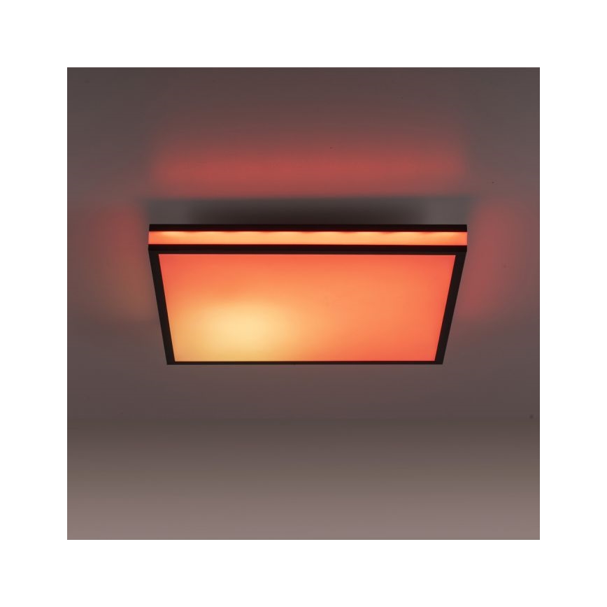 JUST LIGHT. 14110-18 - Plafonier RGBW à intensité variable MARIO BLACK LED/19,5W/230V 2700-5000K + télécommande