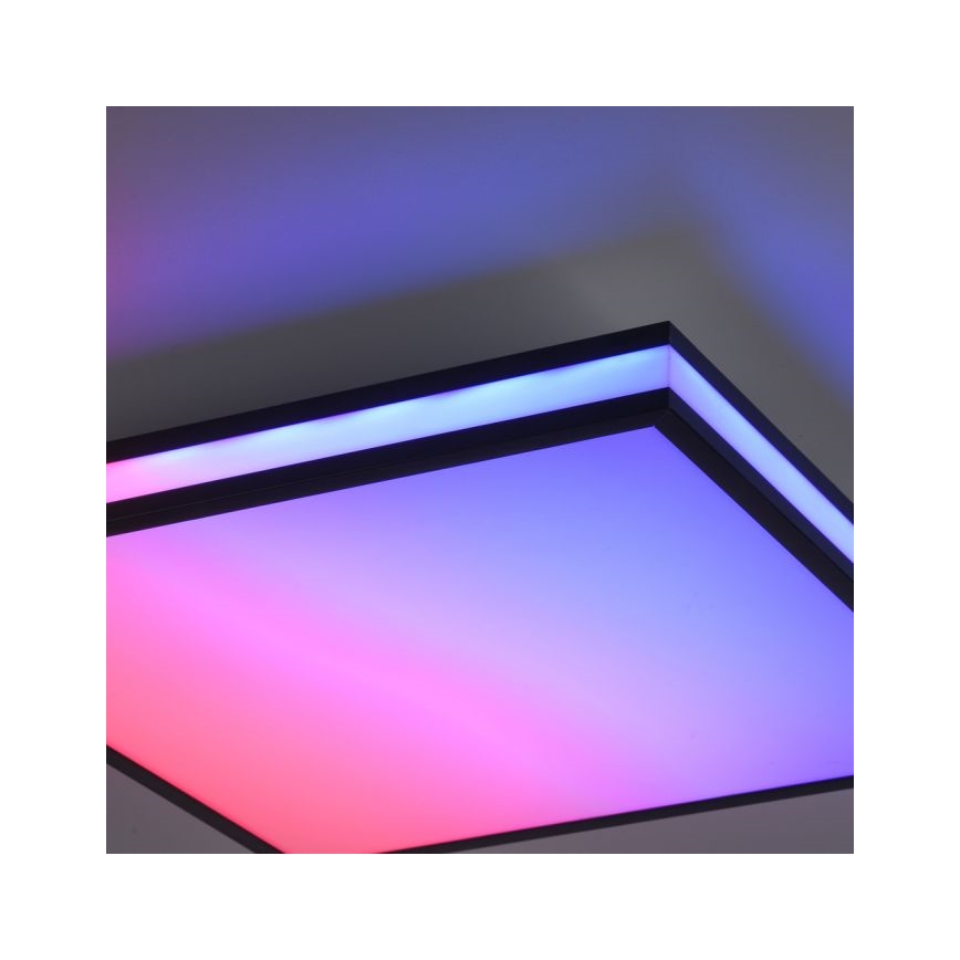 JUST LIGHT. 14110-18 - Plafonier RGBW à intensité variable MARIO BLACK LED/19,5W/230V 2700-5000K + télécommande