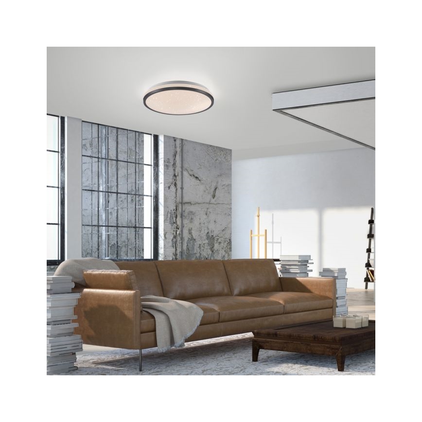 JUST LIGHT. 14293-18 - Dimbare LED Plafondlamp KYLE LED/10W/230V diameter 28 cm zwart