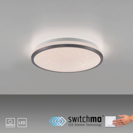 JUST LIGHT. 14293-18 - Dimbare LED Plafondlamp KYLE LED/10W/230V diameter 28 cm zwart