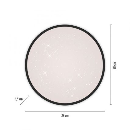 JUST LIGHT. 14293-18 - Dimbare LED Plafondlamp KYLE LED/10W/230V diameter 28 cm zwart