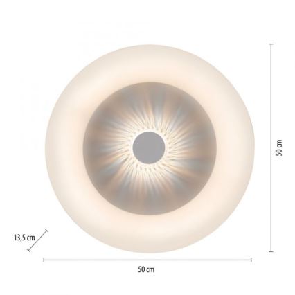 JUST LIGHT. 14383-16 - Dimbare LED Plafondlamp VERTIGO LED/26W/230V 2700-5000K wit + afstandsbediening