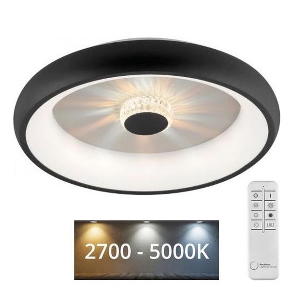 JUST LIGHT. 14384-18 - Dimbare LED Plafondlamp VERTIGO LED/29W/230V 2700-5000K zwart + afstandsbediening