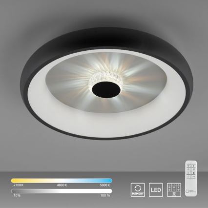 JUST LIGHT. 14384-18 - Dimbare LED Plafondlamp VERTIGO LED/29W/230V 2700-5000K zwart + afstandsbediening