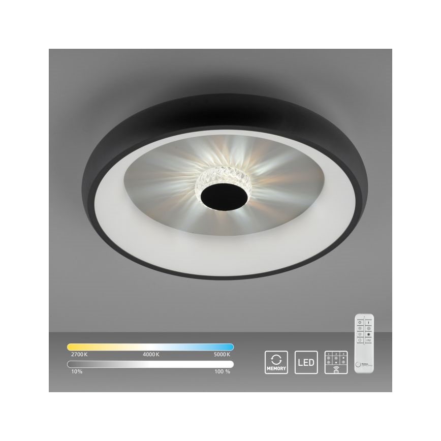 JUST LIGHT. 14384-18 - Dimbare LED Plafondlamp VERTIGO LED/29W/230V 2700-5000K zwart + afstandsbediening