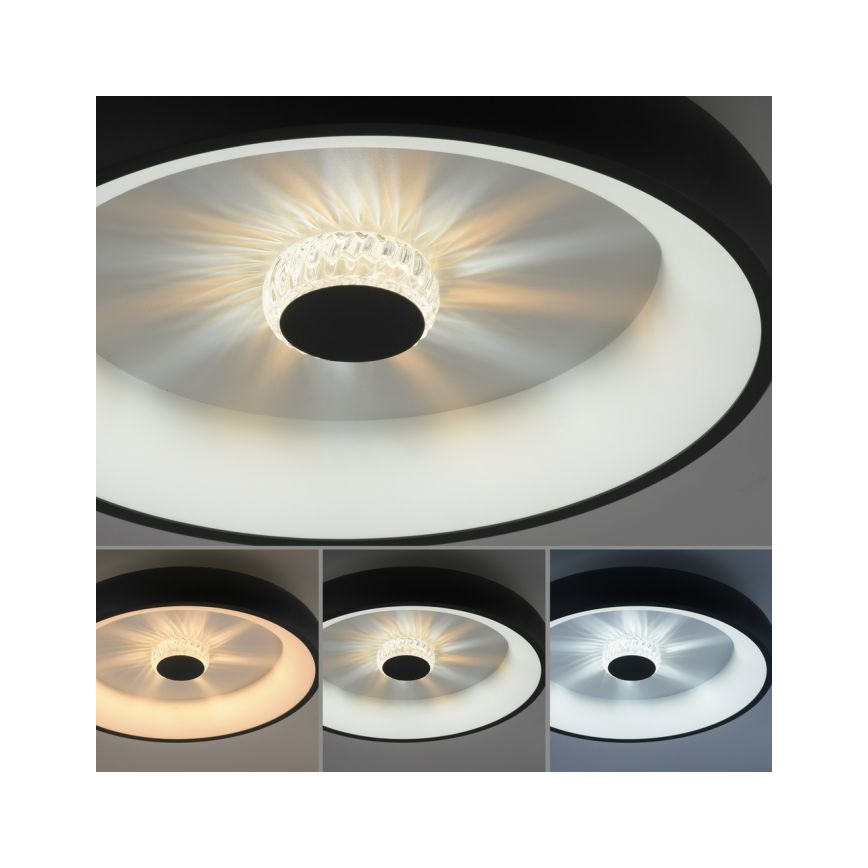 JUST LIGHT. 14384-18 - Dimbare LED Plafondlamp VERTIGO LED/29W/230V 2700-5000K zwart + afstandsbediening