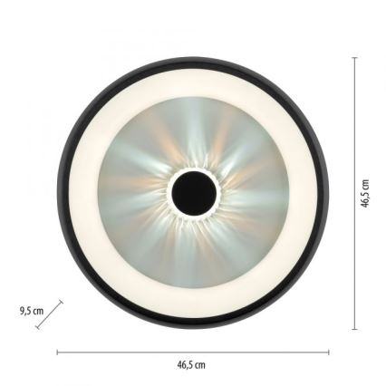 JUST LIGHT. 14384-18 - Dimbare LED Plafondlamp VERTIGO LED/29W/230V 2700-5000K zwart + afstandsbediening