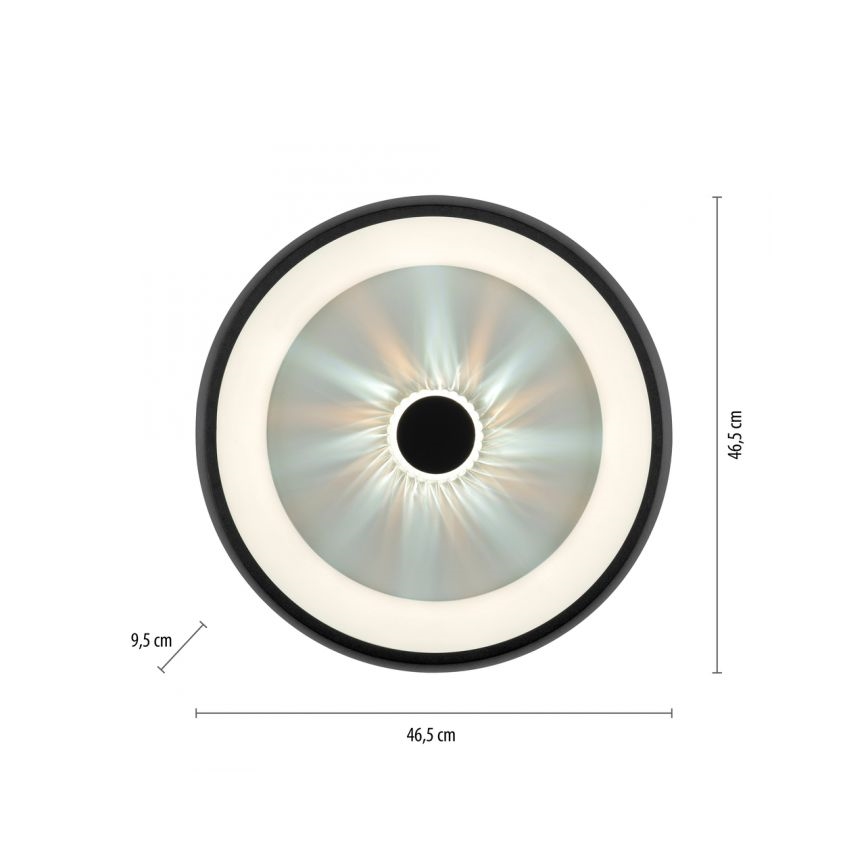 JUST LIGHT. 14384-18 - Dimbare LED Plafondlamp VERTIGO LED/29W/230V 2700-5000K zwart + afstandsbediening