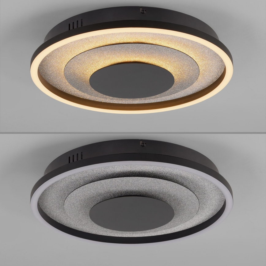 JUST LIGHT. 14409-21 - LED plafondlamp GLITTY LED/22W/230V Ø 40 cm zwart