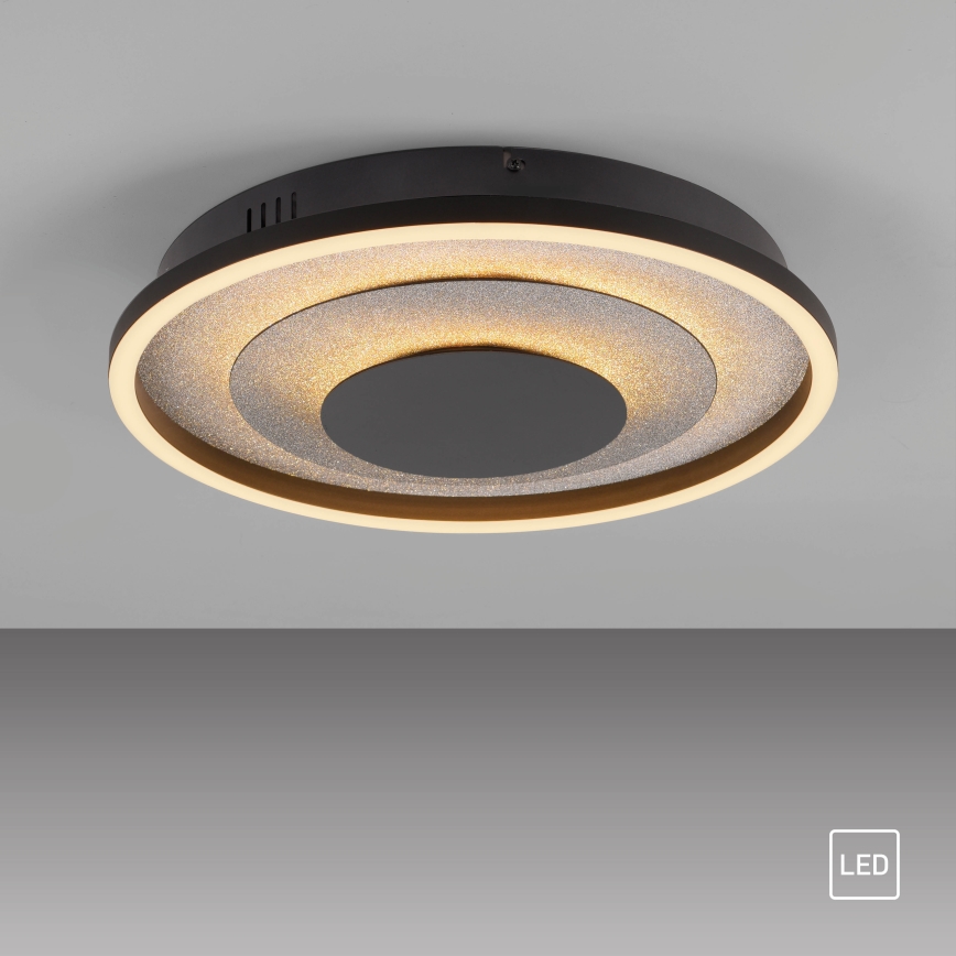 JUST LIGHT. 14409-21 - LED plafondlamp GLITTY LED/22W/230V Ø 40 cm zwart