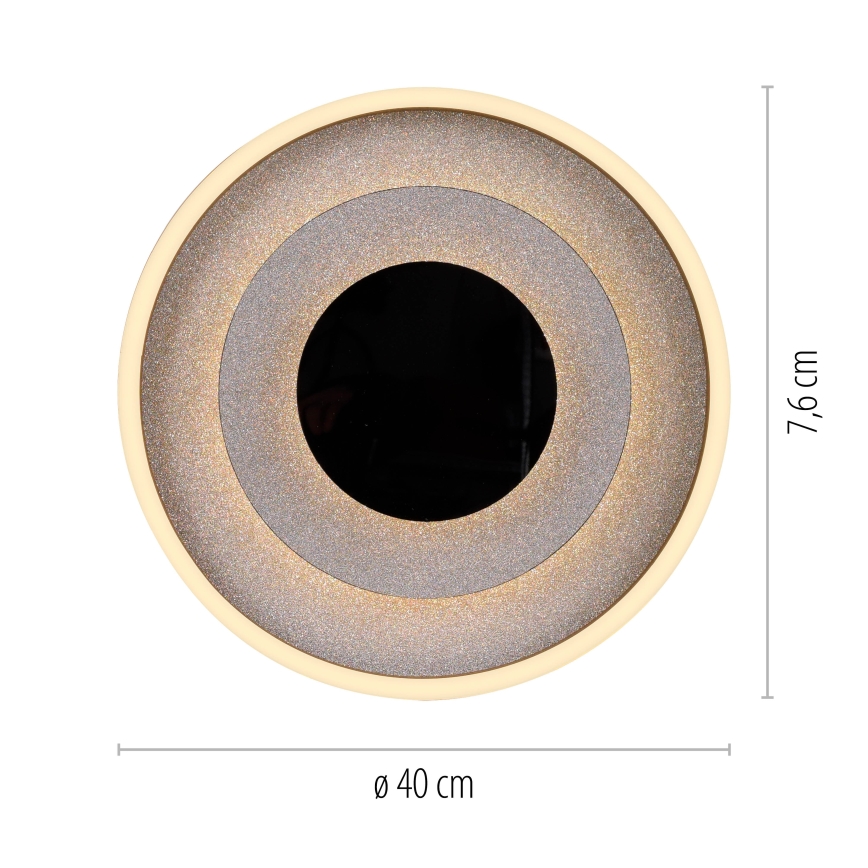 JUST LIGHT. 14409-21 - LED plafondlamp GLITTY LED/22W/230V Ø 40 cm zwart