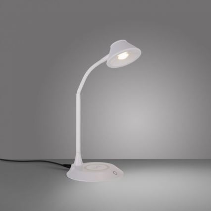 JUST LIGHT. 14414-16 - Lampe de table LED dimmable, tactile et flexible avec charge sans fil PUCKI LED/4,5W/230V blanche