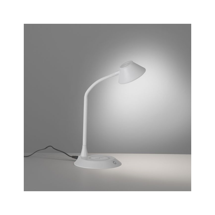 JUST LIGHT. 14414-16 - Lampe de table LED dimmable, tactile et flexible avec charge sans fil PUCKI LED/4,5W/230V blanche