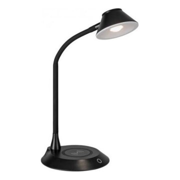 JUST LIGHT. 14414-18 - Dimbare flexibele touch tafellamp met draadloos opladen PUCKI LED/4,5W/230V zwart