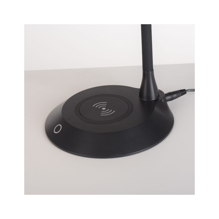 JUST LIGHT. 14414-18 - Dimbare flexibele touch tafellamp met draadloos opladen PUCKI LED/4,5W/230V zwart