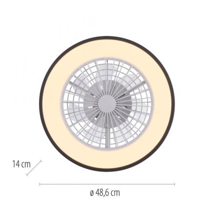 JUST LIGHT. 14447-18 - LED RGBW Dimbare plafondventilator met licht LENO LED/44W/230V 3000-6500K Ø 48,6 cm wit + afstandsbediening