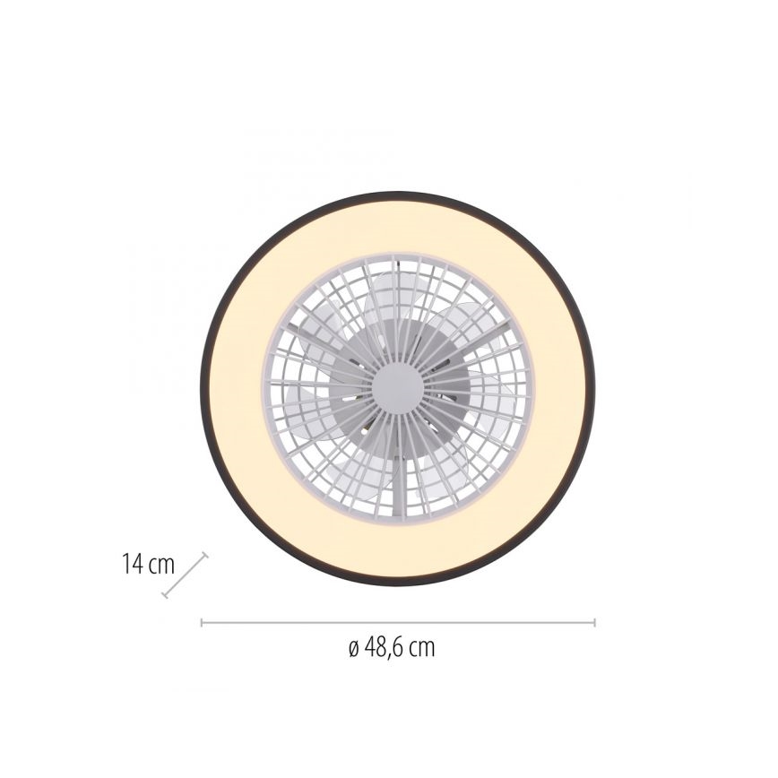 JUST LIGHT. 14447-18 - Ventilateur de plafond LED RGBW dimmable avec éclairage LENO LED/44W/230V 3000-6500K Ø 48,6 cm blanc + télécommande