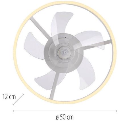 JUST LIGHT. 14624-16 - LED-dimbare plafondventilator met verlichting RITA LED/22W/230V 3000–6000K Ø 50 cm wit + afstandsbediening