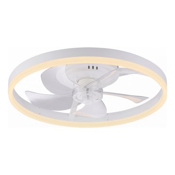 JUST LIGHT. 14624-16 - Ventilateur de plafond LED à intensité réglable avec éclairage RITA LED/22W/230V 3000-6000K Ø 50 cm blanc + télécommande