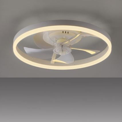JUST LIGHT. 14624-16 - Ventilateur de plafond LED à intensité réglable avec éclairage RITA LED/22W/230V 3000-6000K Ø 50 cm blanc + télécommande