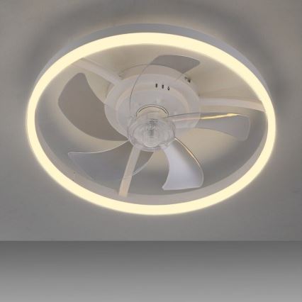 JUST LIGHT. 14624-16 - Ventilateur de plafond LED à intensité réglable avec éclairage RITA LED/22W/230V 3000-6000K Ø 50 cm blanc + télécommande