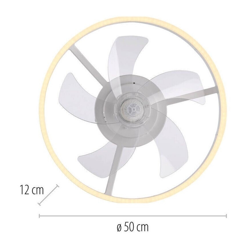 JUST LIGHT. 14624-16 - Ventilateur de plafond LED à intensité réglable avec éclairage RITA LED/22W/230V 3000-6000K Ø 50 cm blanc + télécommande