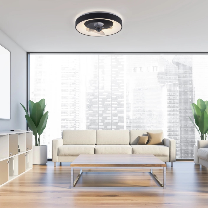 JUST LIGHT. 14644-18 - Plafonnier à intensité variable avec ventilateur VENIKA LED/36W/230V d. 48,6 cm 2700-5000K + Télécommande